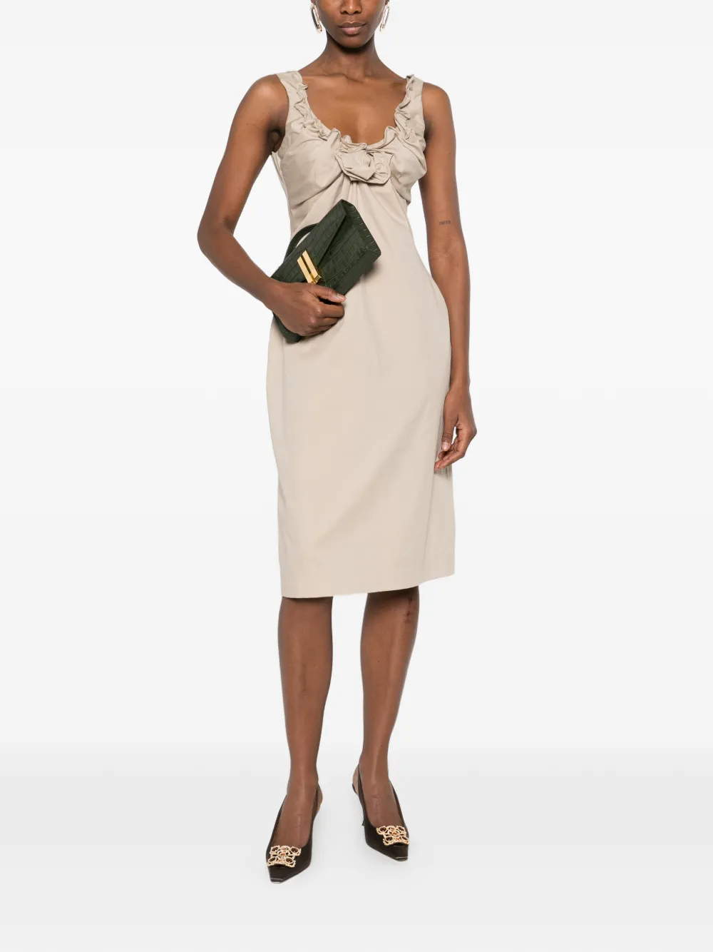 Magda Butrym Jurk met bloemdetail Beige