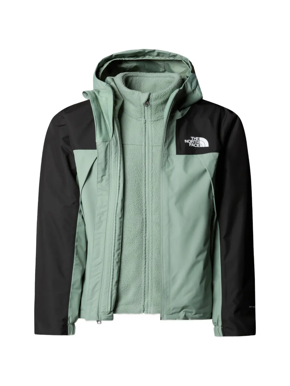 The North Face Kids Jack met capuchon en ritssluiting (set van twee) Groen