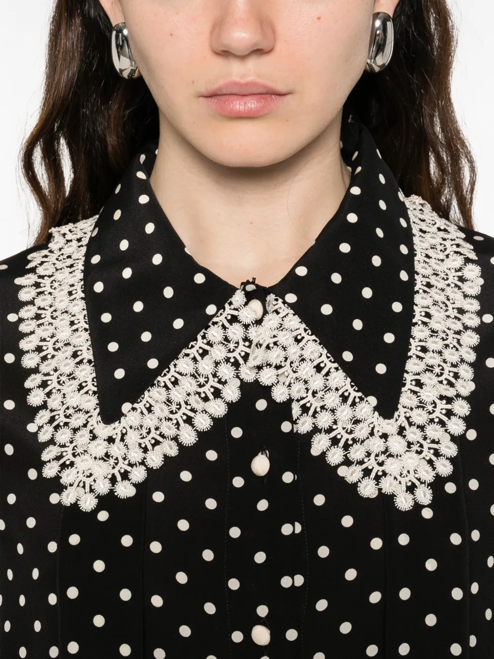 Valentino Garavani Blousejurk met stippen Zwart