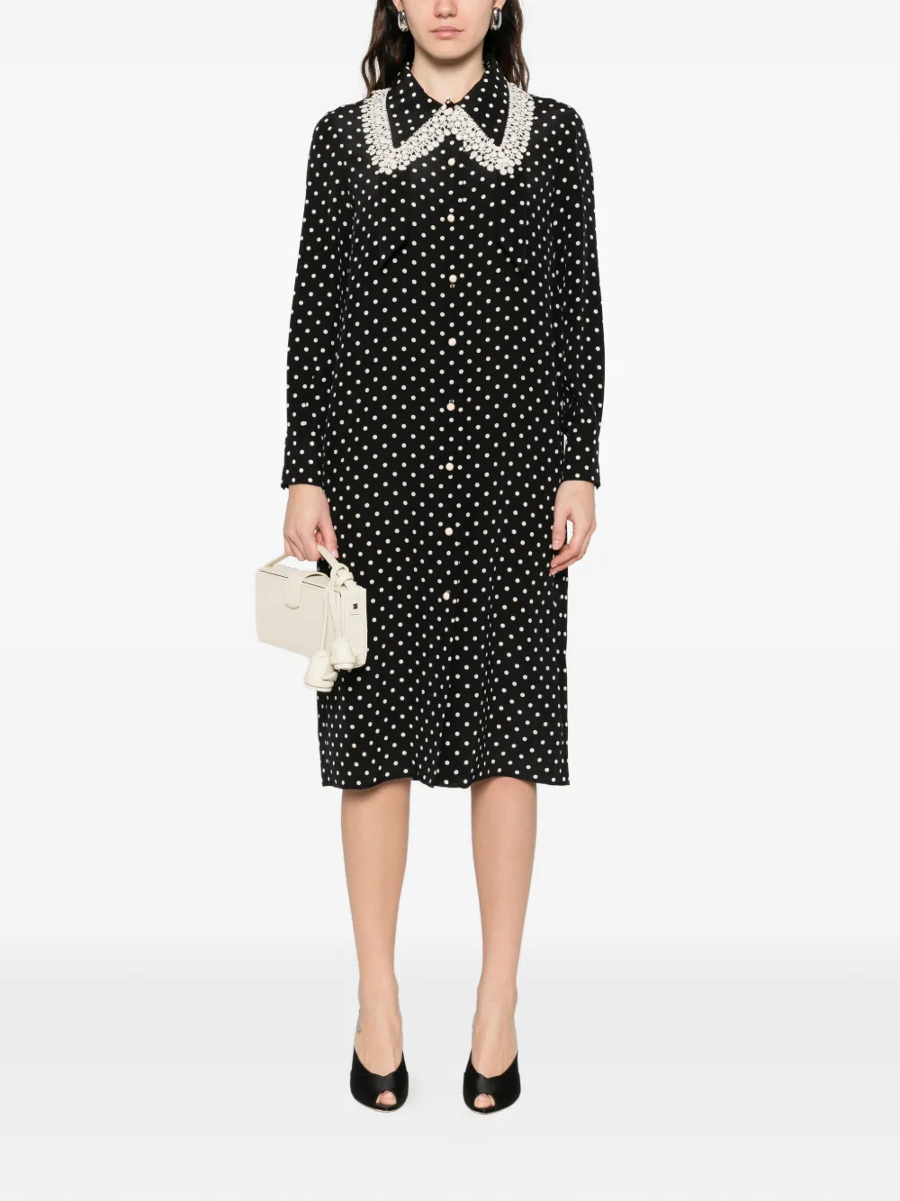 Valentino Garavani Blousejurk met stippen Zwart