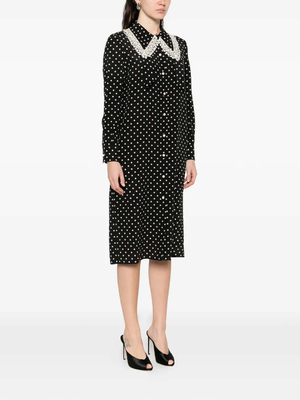 Valentino Garavani Blousejurk met stippen Zwart