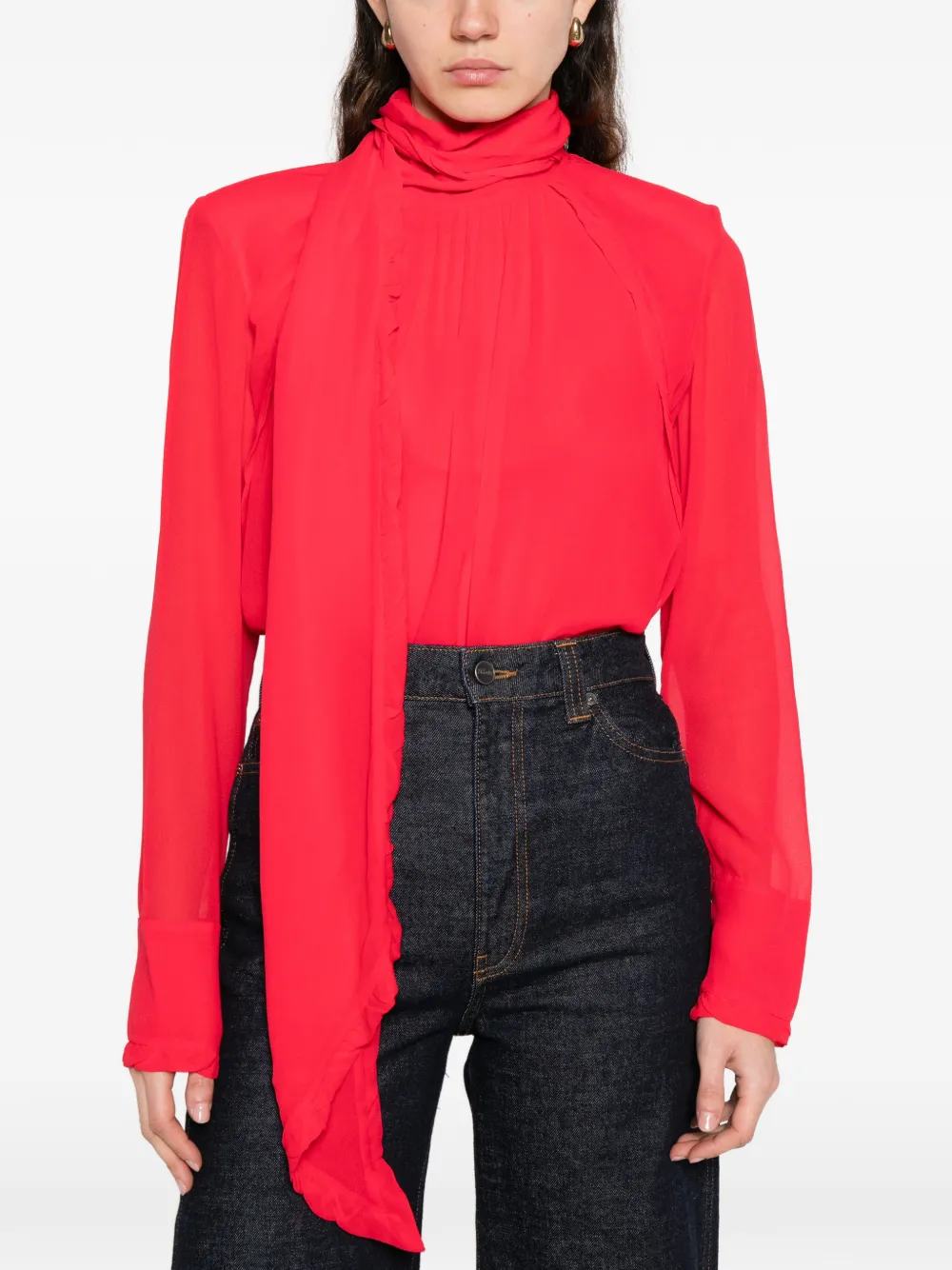 Dorothee Schumacher Blouse met ruches Rood