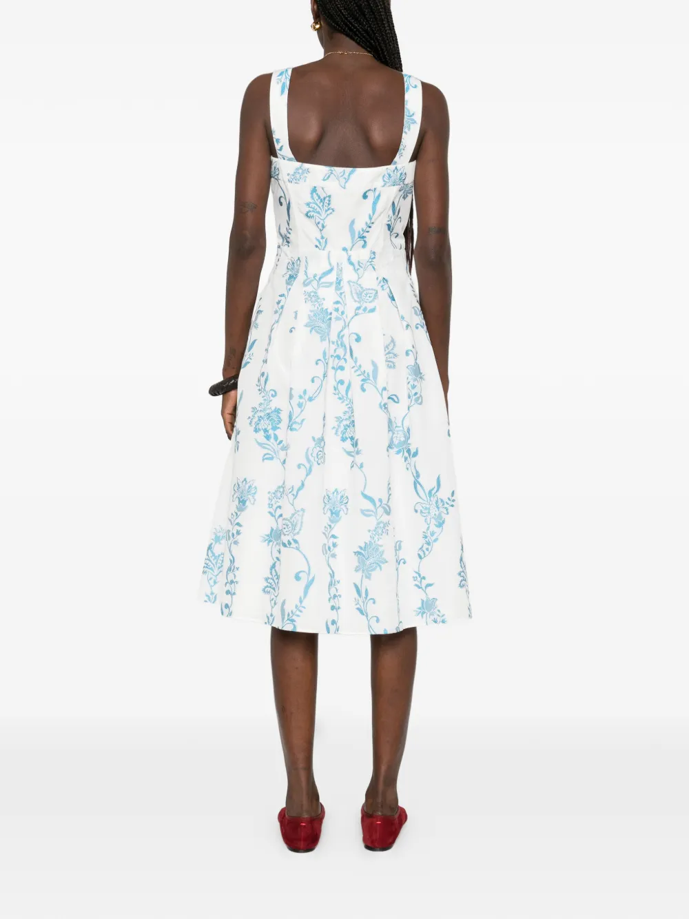 ETRO Midi-jurk met bloemenprint Wit