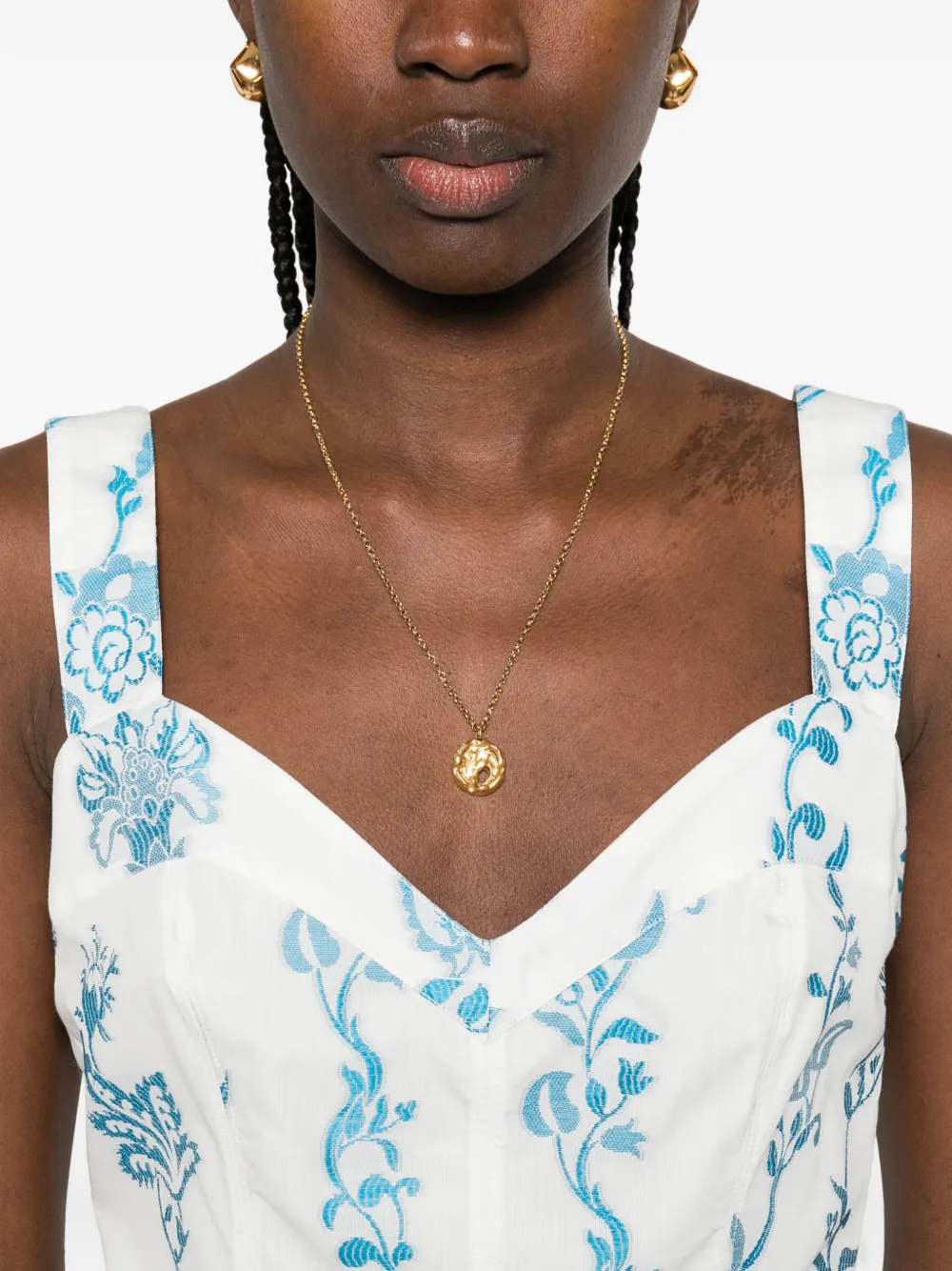 ETRO Midi-jurk met bloemenprint Wit