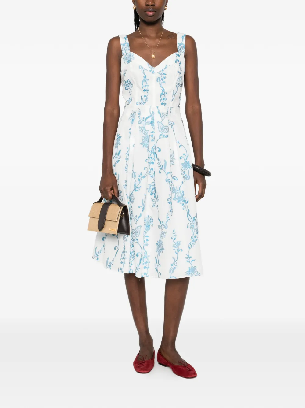ETRO Midi-jurk met bloemenprint Wit