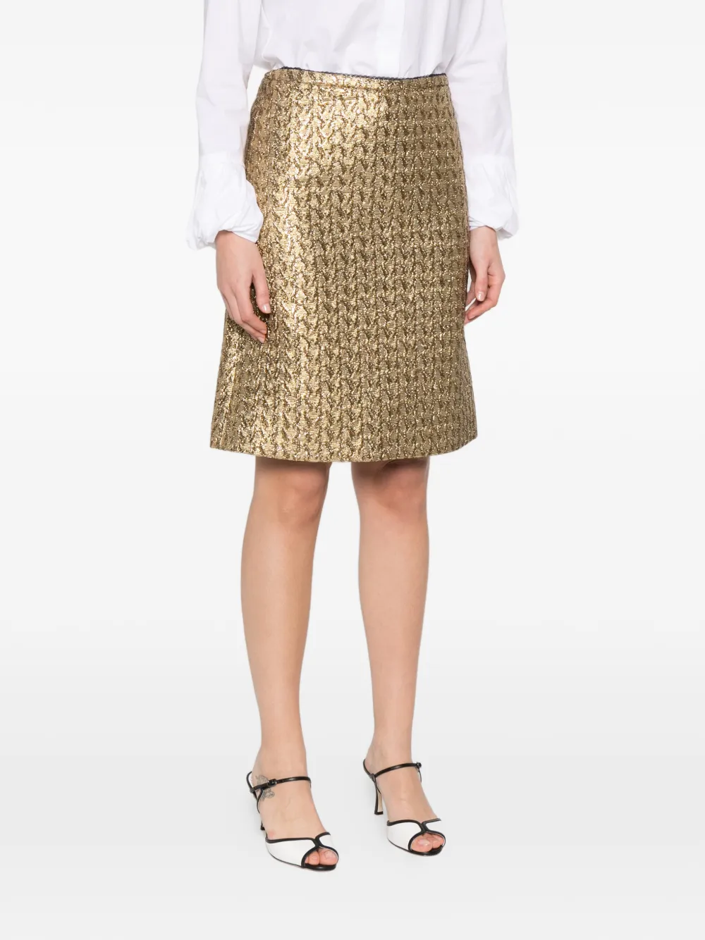 textured mini skirt