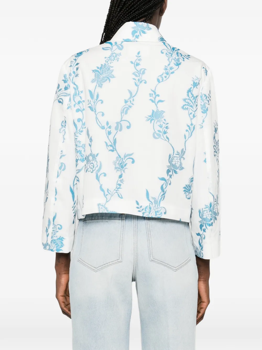 ETRO Jack met geborduurde bloemen en opgestikte zakken Wit
