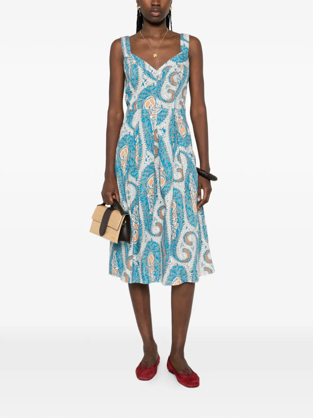 ETRO Jurk met paisley-print Blauw
