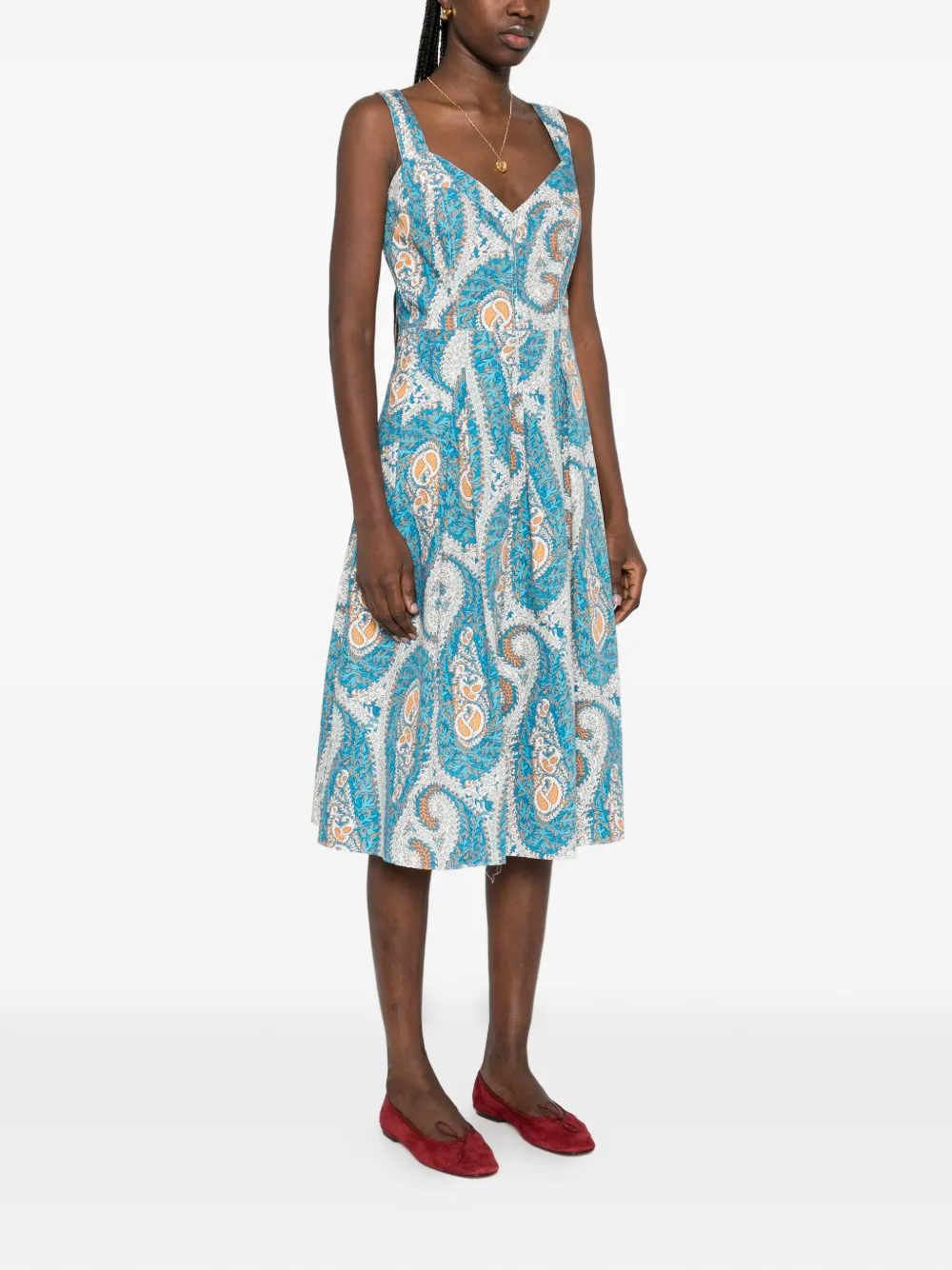ETRO Jurk met paisley-print Blauw