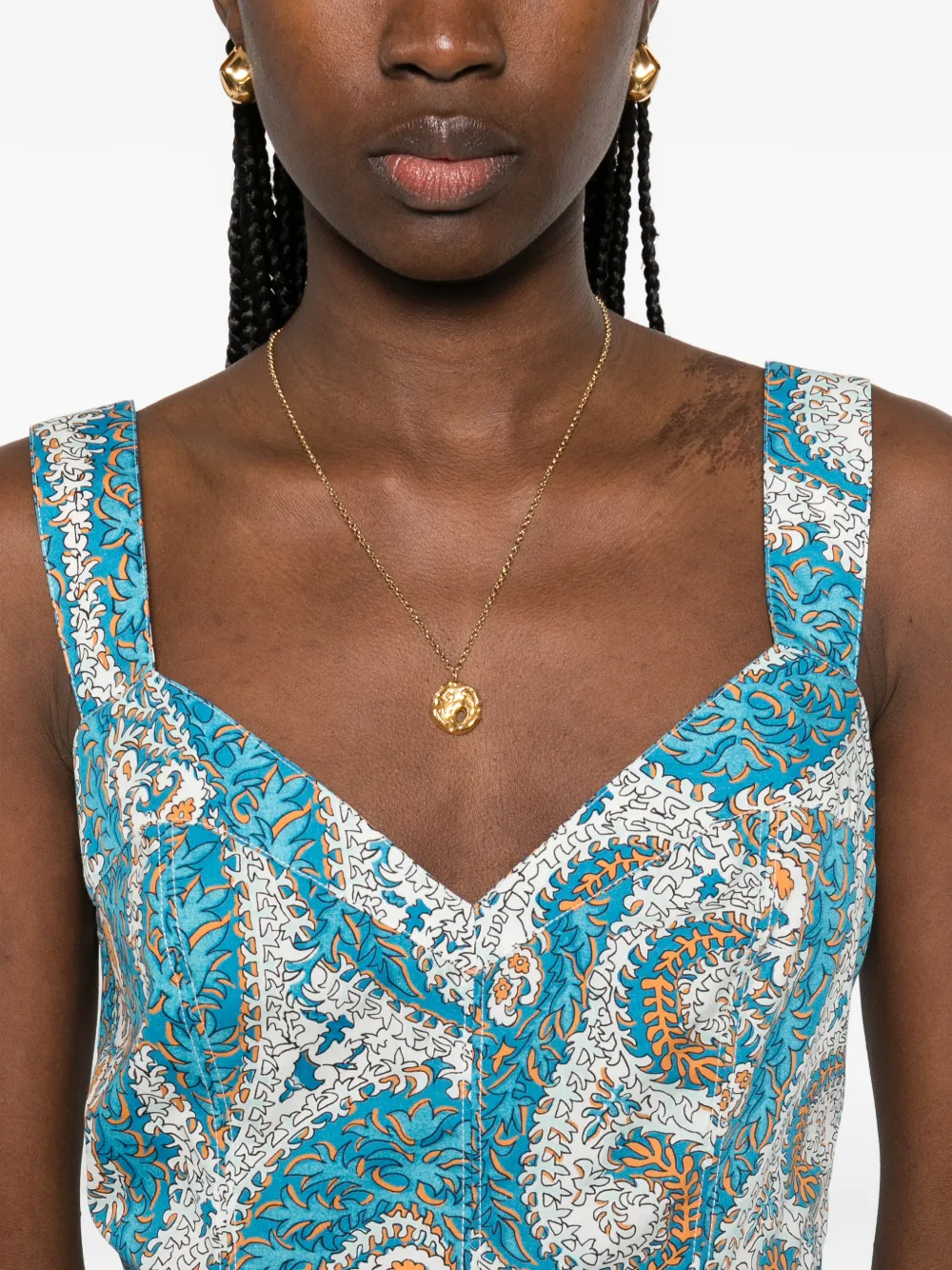 ETRO Jurk met paisley-print Blauw
