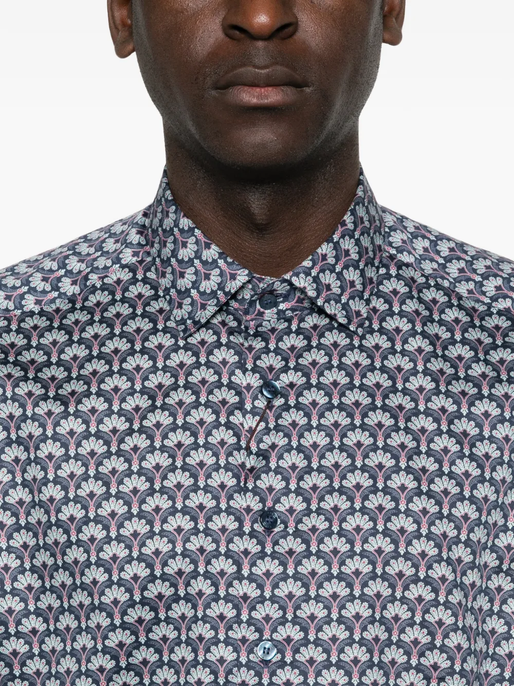 ETRO Overhemd met bloemenprint en knopen Blauw