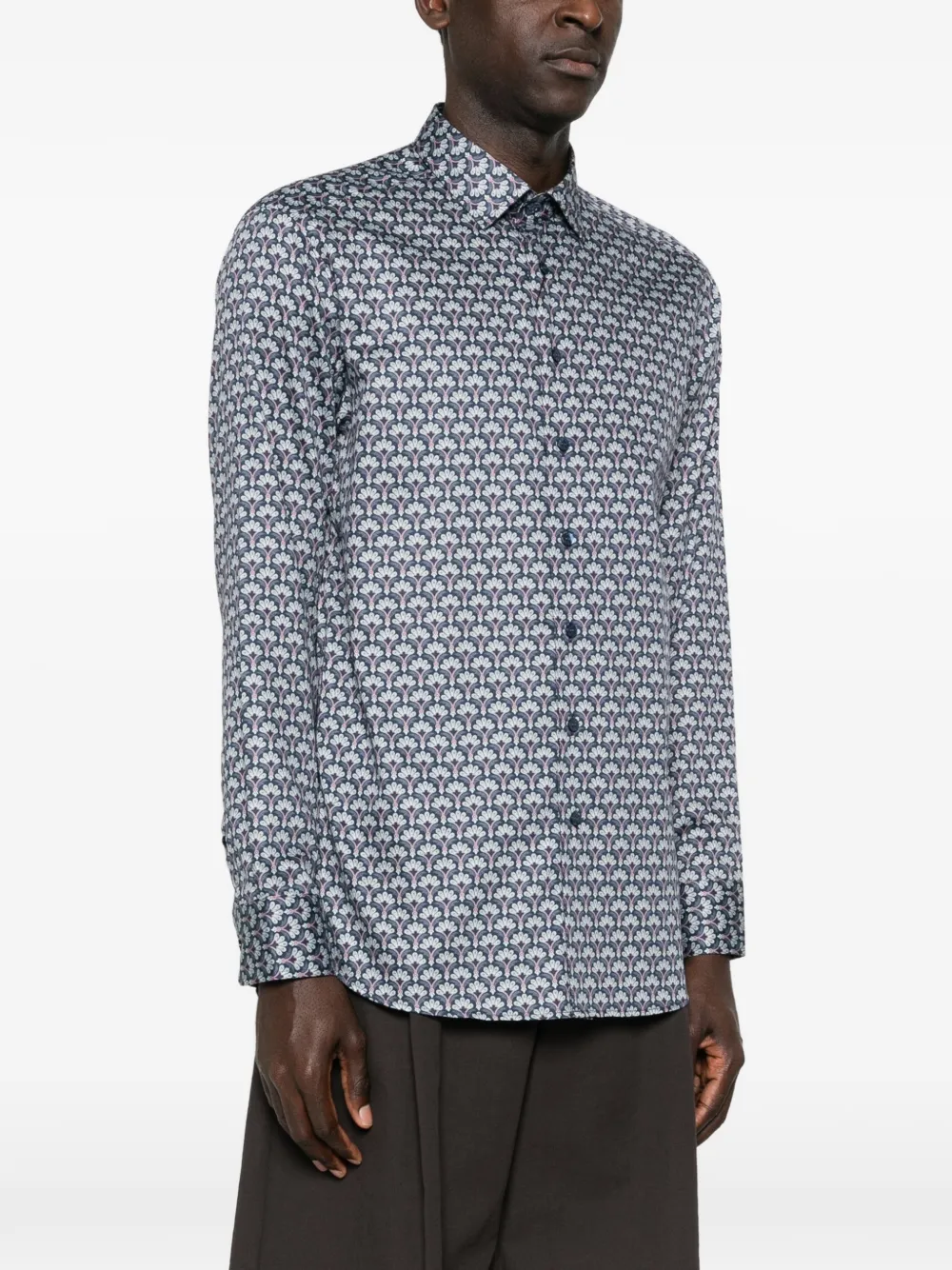  Etro Floral Buttoned Shirt - Blue 