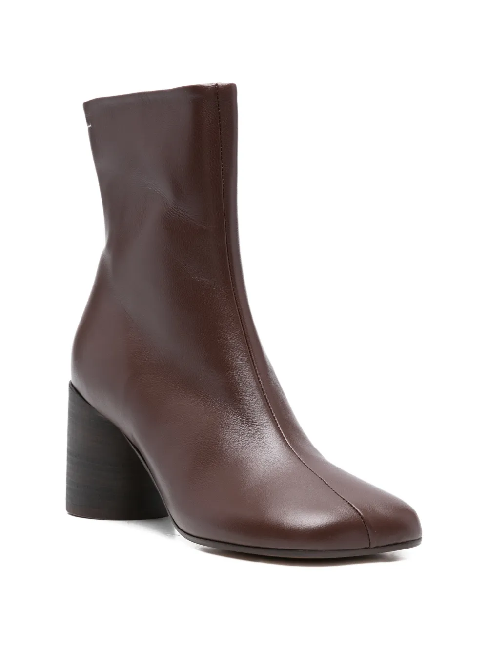 MM6 Maison Margiela square toe leather boots Bruin