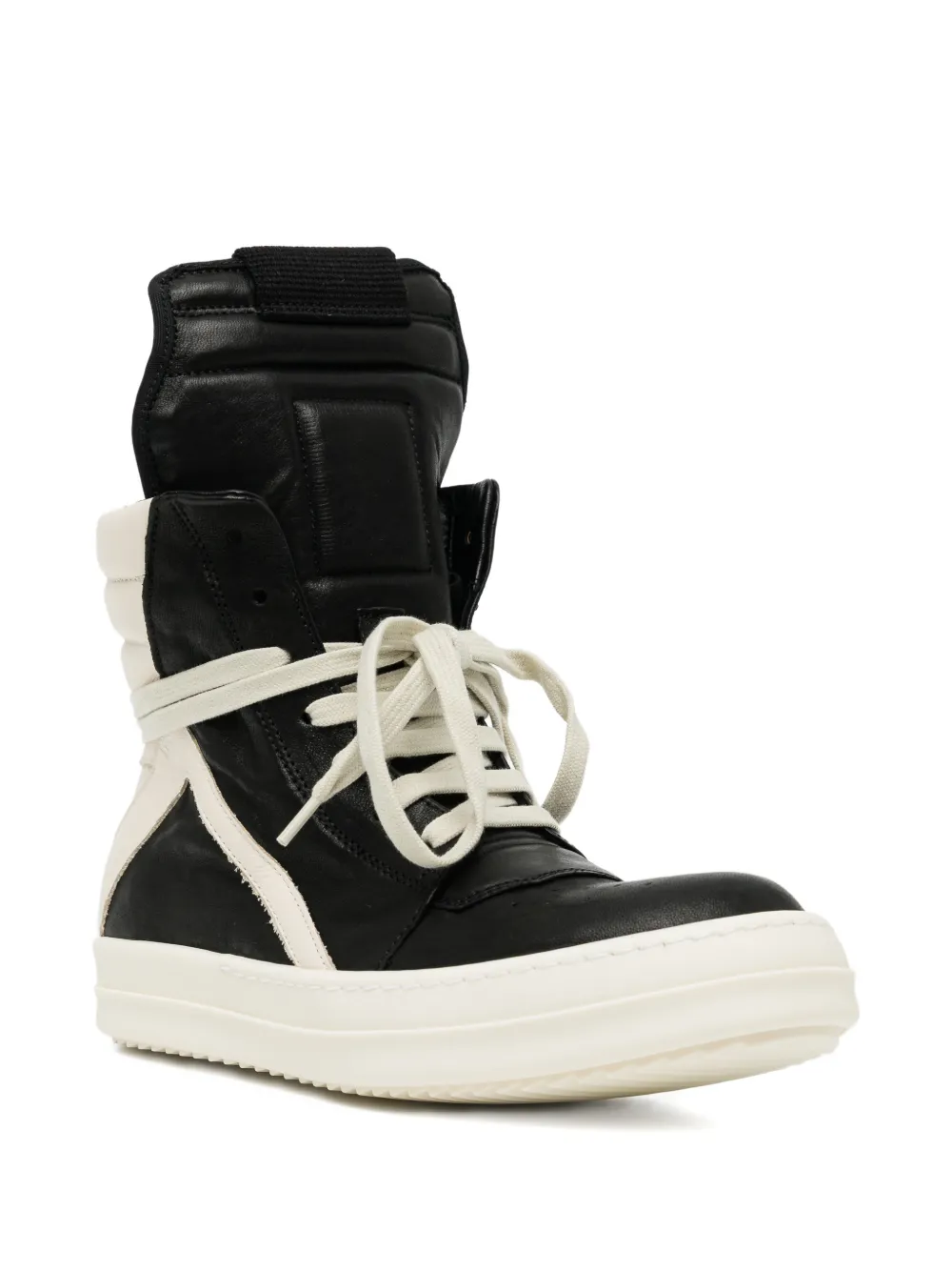 Rick Owens Black Concordians Geobasket Sneakers Wit