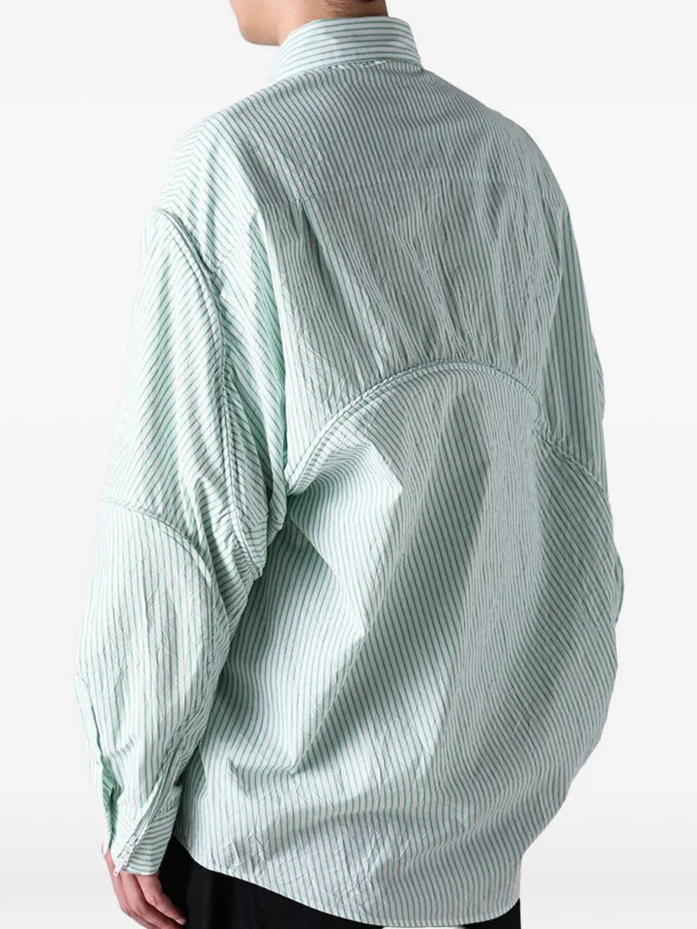  Doublet Detachable Striped Shirt - Green 