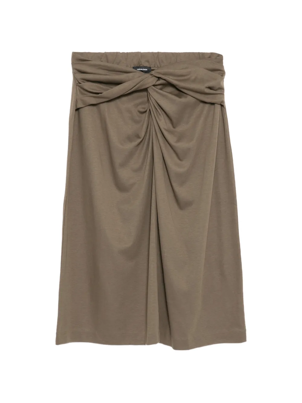 Yves Salomon knotted jersey skirt - Verde