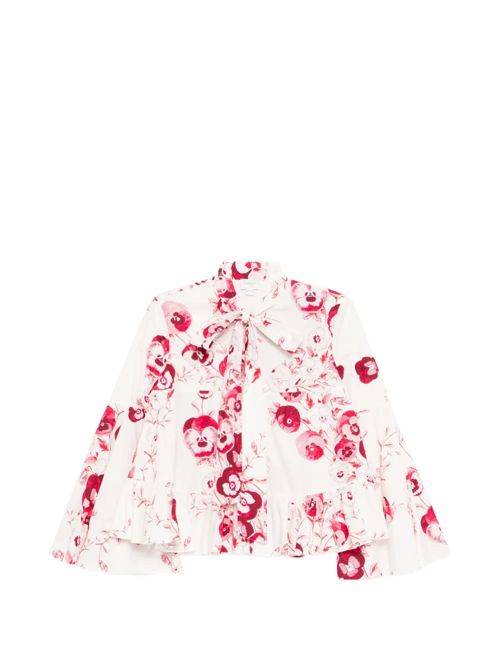 Giambattista Valli floral-print poplin blouse - Bianco