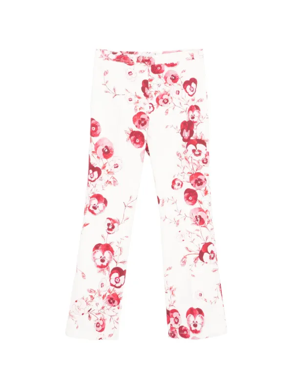 Giambattista Valli Floral Cropped Trousers in White
