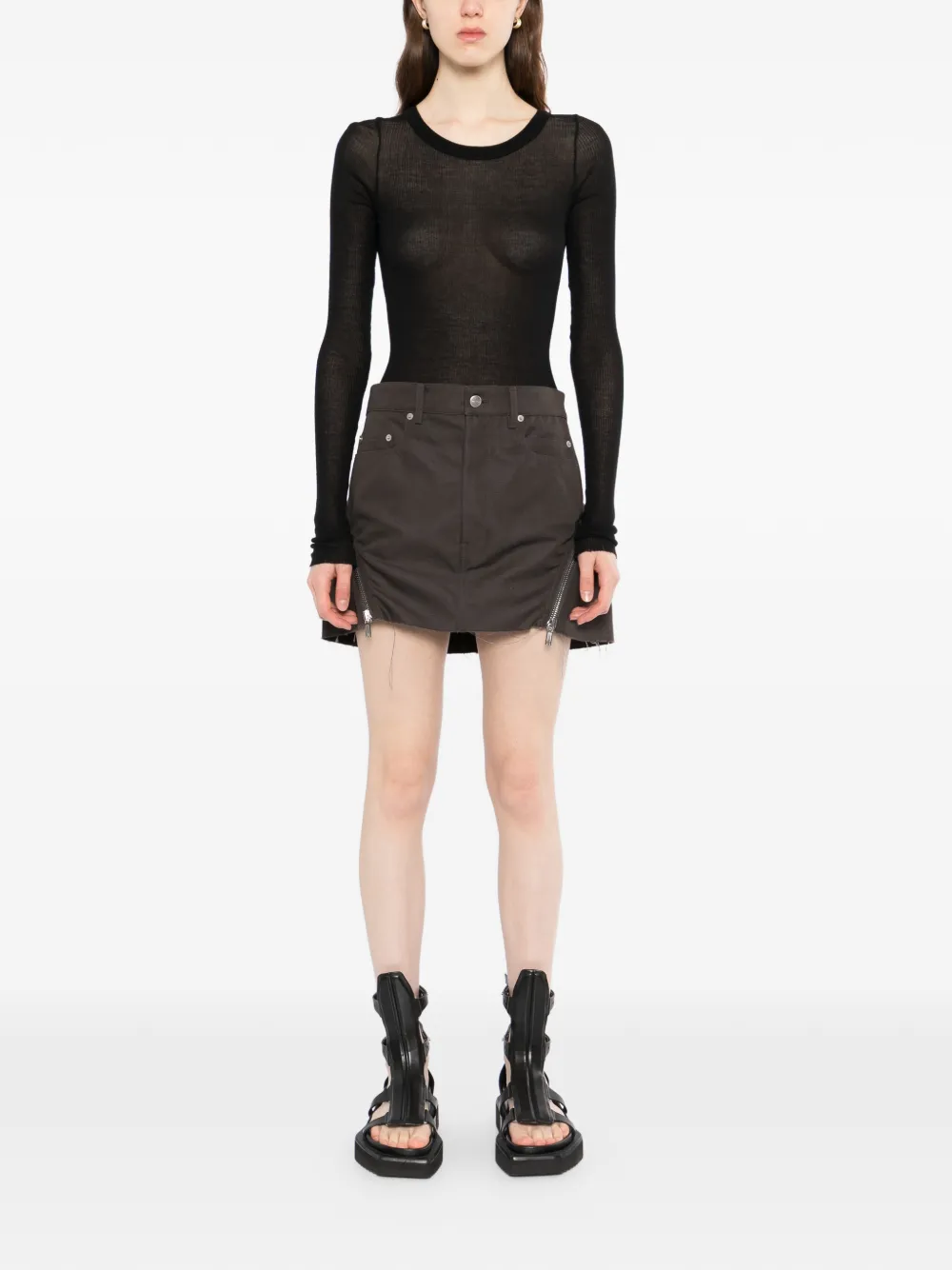 Rick Owens Bolan Banana mini-rok Bruin