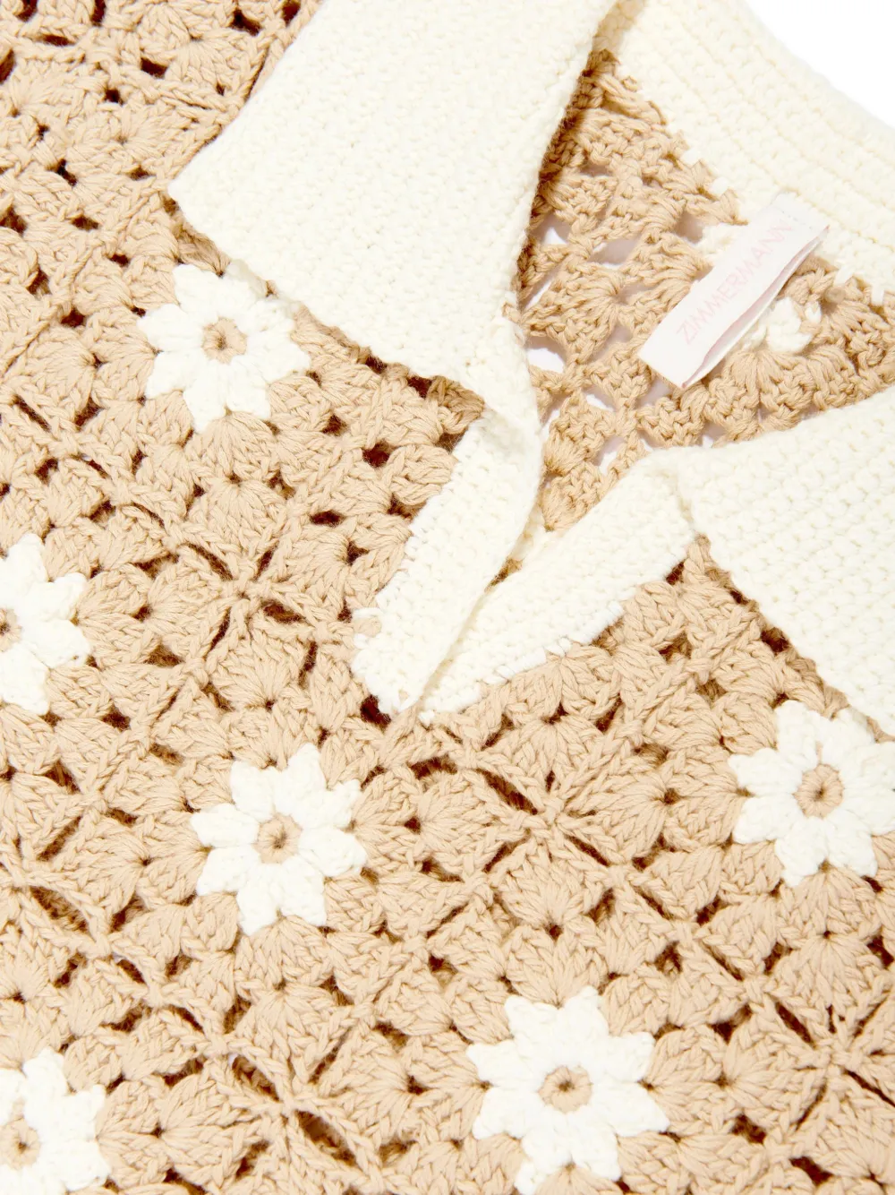 ZIMMERMANN Kids Top met gehaakte bloemen Beige