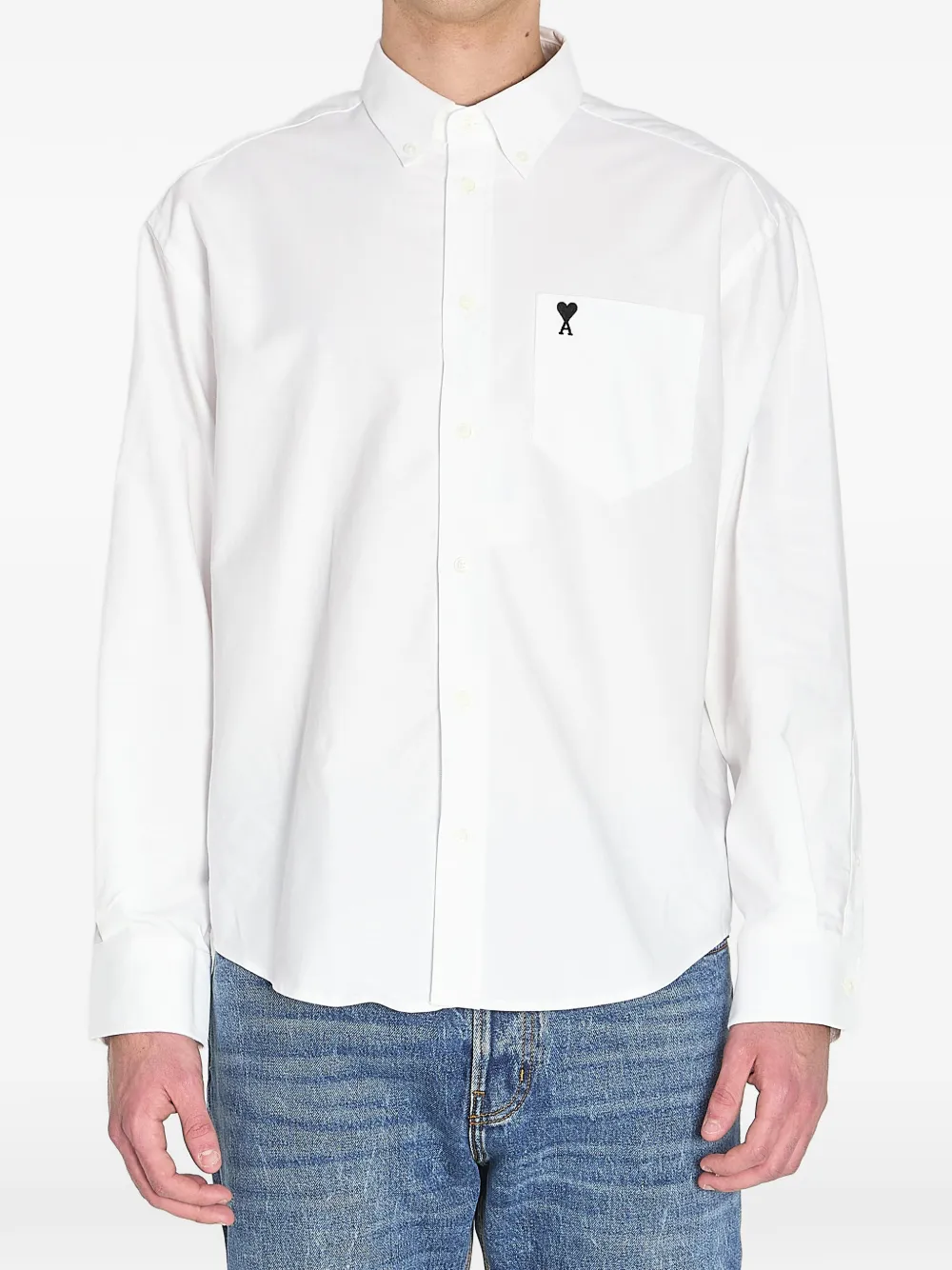 AMI Paris Ami de Coeur button-down pocket shirt - Bianco