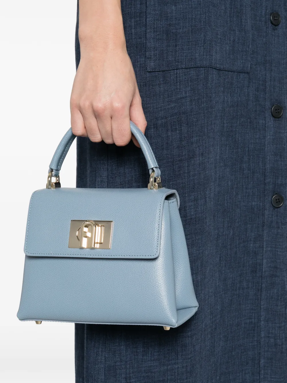 Furla 1927 shopper met logoplakkaat Blauw