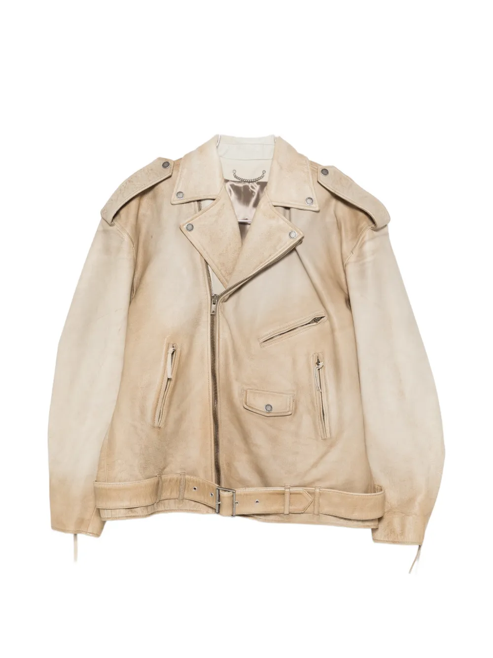 Golden Goose buffalo-leather jacket - Toni neutri