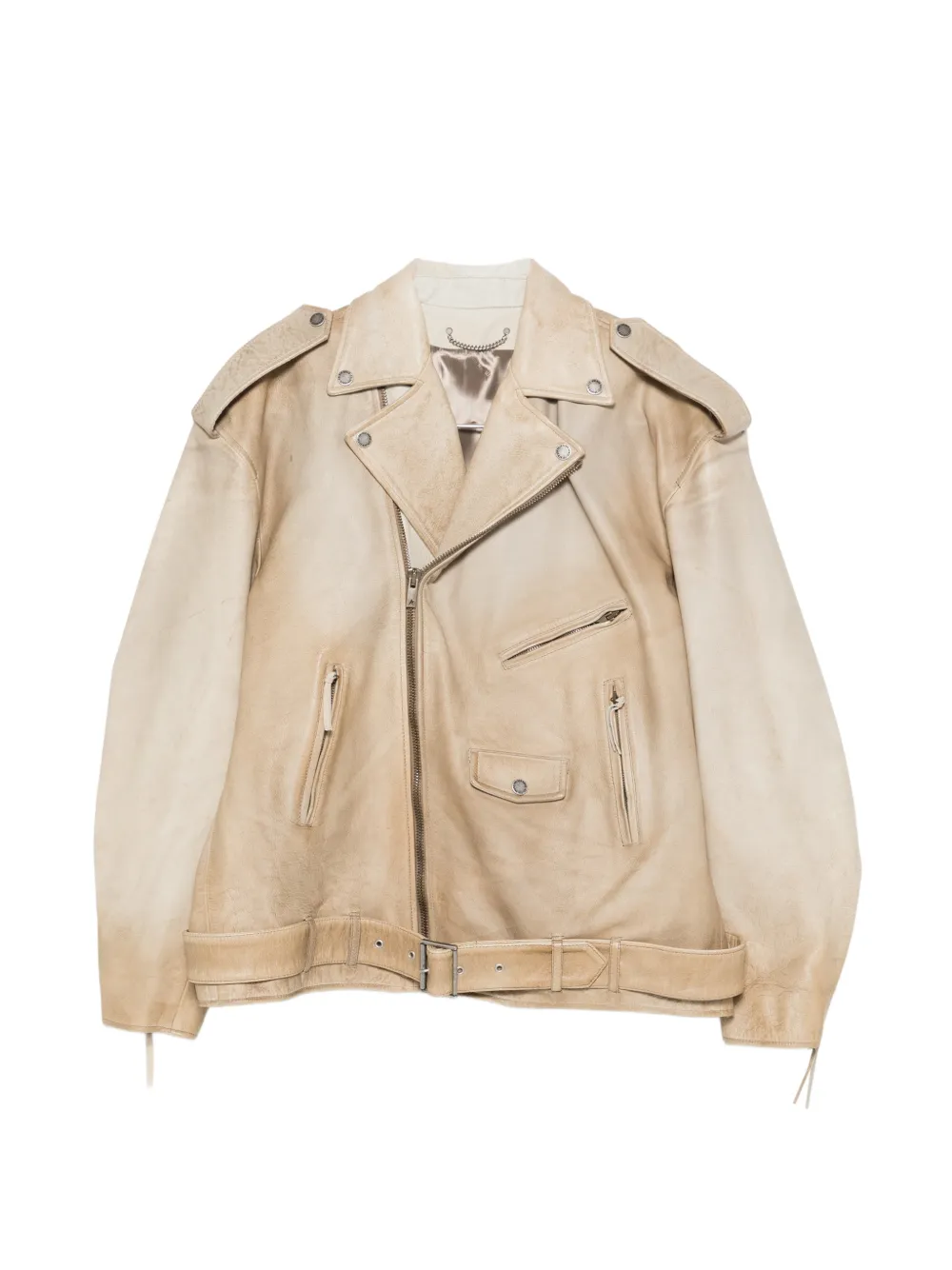 Golden Goose buffalo-leather jacket - Nude