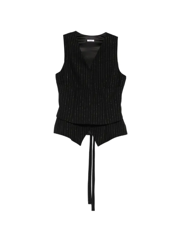 Alexander McQueen ストライプ レイヤード ベスト | ブラック 
