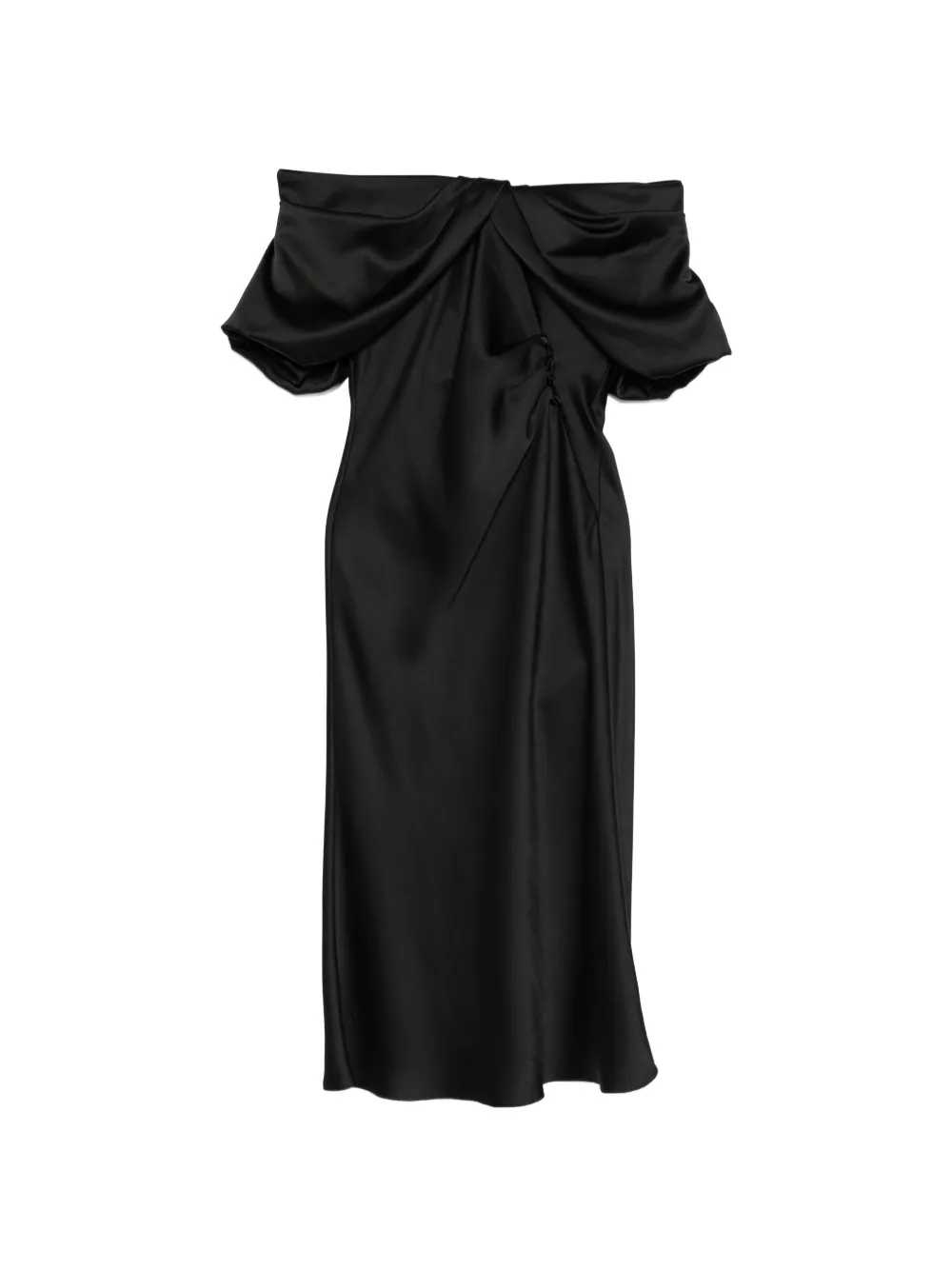 Alexander McQueen Abito midi senza spalline - Nero