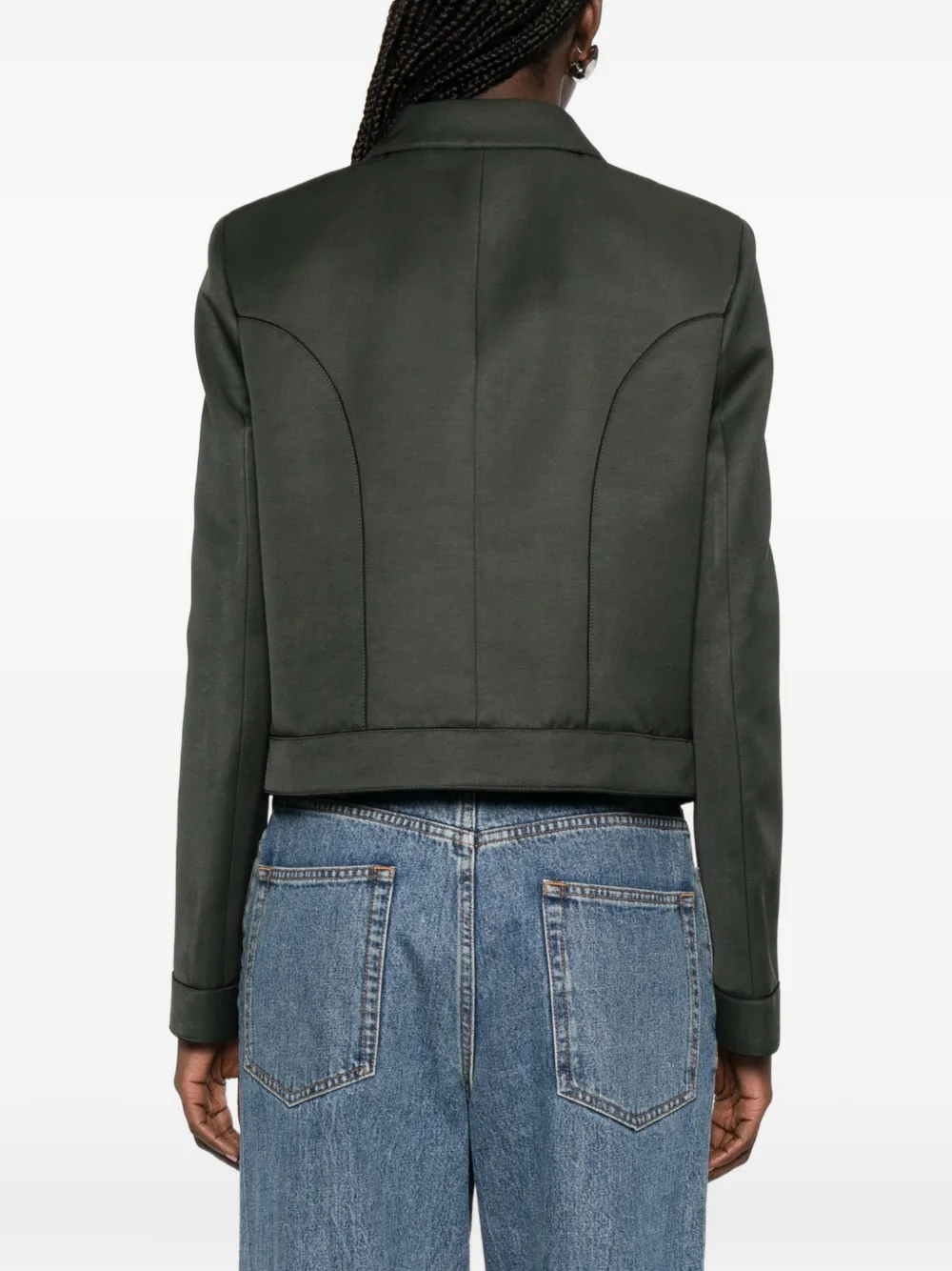 collar crop jacket