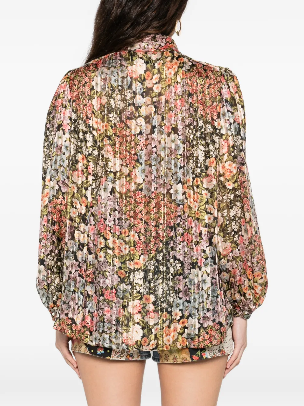 Valentino Garavani Blouse met bloemenprint en strik Roze