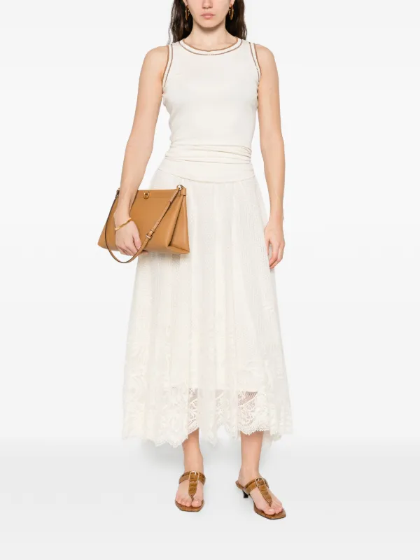 極美品◆Fabiana Filippi◆22万モニーレシルクコットンジャケット Fabiana Filippi Lace Floral Embroidered Skirt | Neutrals | FARFETCH AO