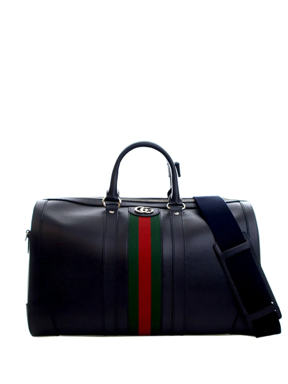 Gucci Pre-Owned 2016-2025 Medium Calfskin Web Savoy Duffle Bag travel bag - Blu