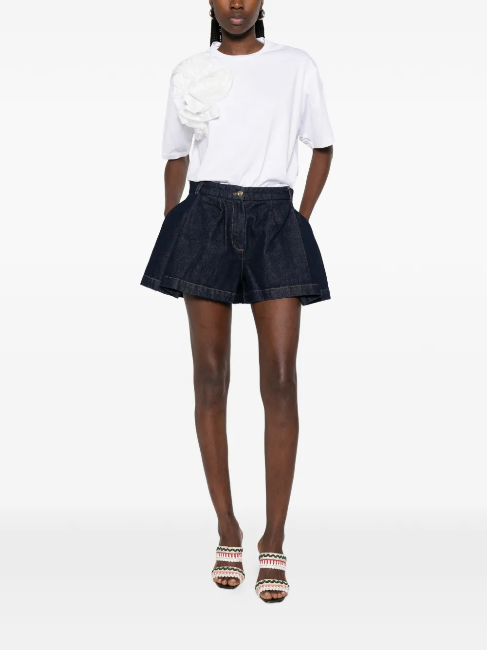  The Mannei Clichy Pleated Shorts - Blue 