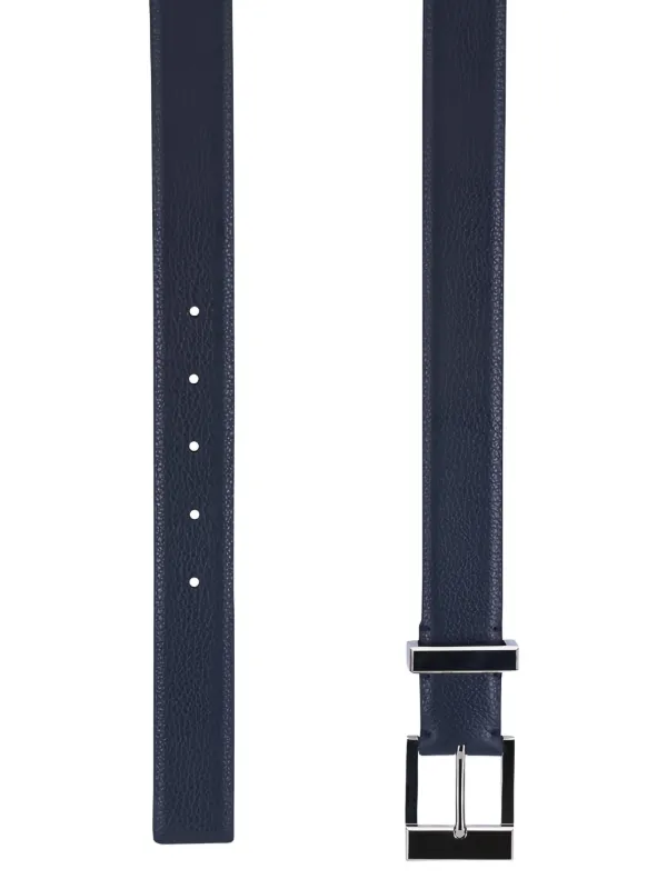 KHAITE Manhattan Buckle Leather Belt | Blue | FARFETCH display picture 3