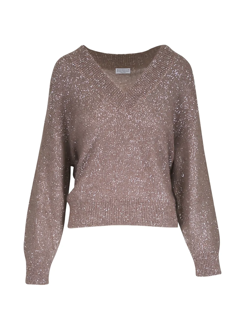 Brunello Cucinelli V-neck embellished sweater - Neutrals