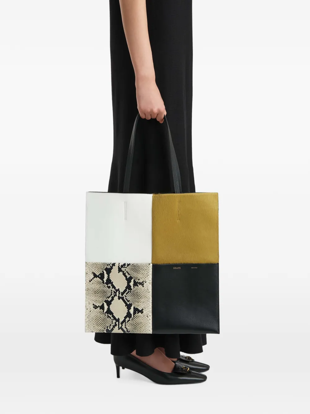 KHAITE Piper shopper met patchwork Wit