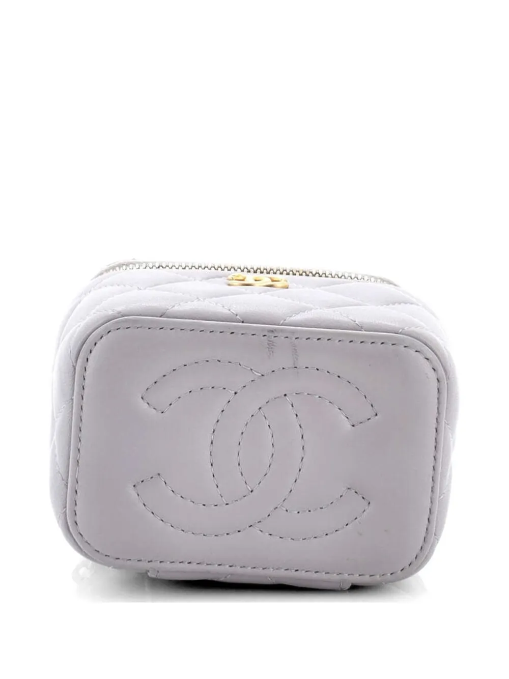 Pearl Crush Vanity Case With Chain Quilted Lambskin Mini Clutch Bag