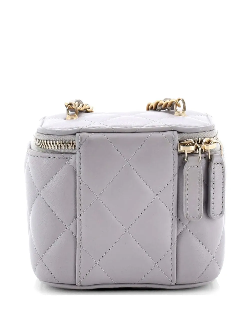 Pearl Crush Vanity Case With Chain Quilted Lambskin Mini Clutch Bag