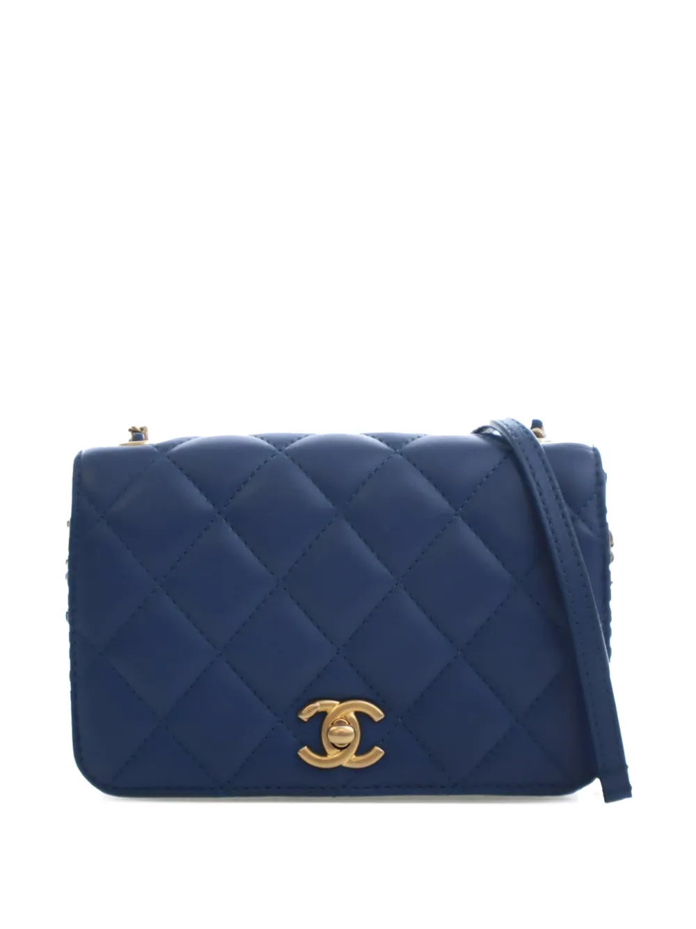 CHANEL Pre-Owned 2019 Small Quilted Calfskin Everyday Chic Flap crossbody bag - Blu
