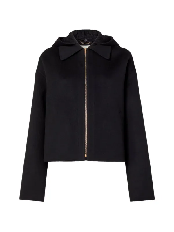 Fendi Hooded Zip-up Jacket in Black