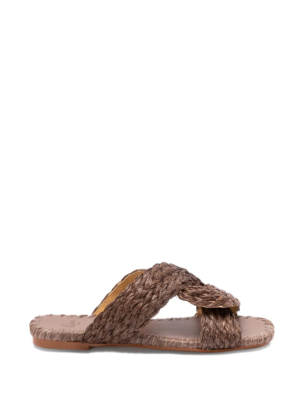 Castañer Padme 258 braided raffia flat sandals Bruin
