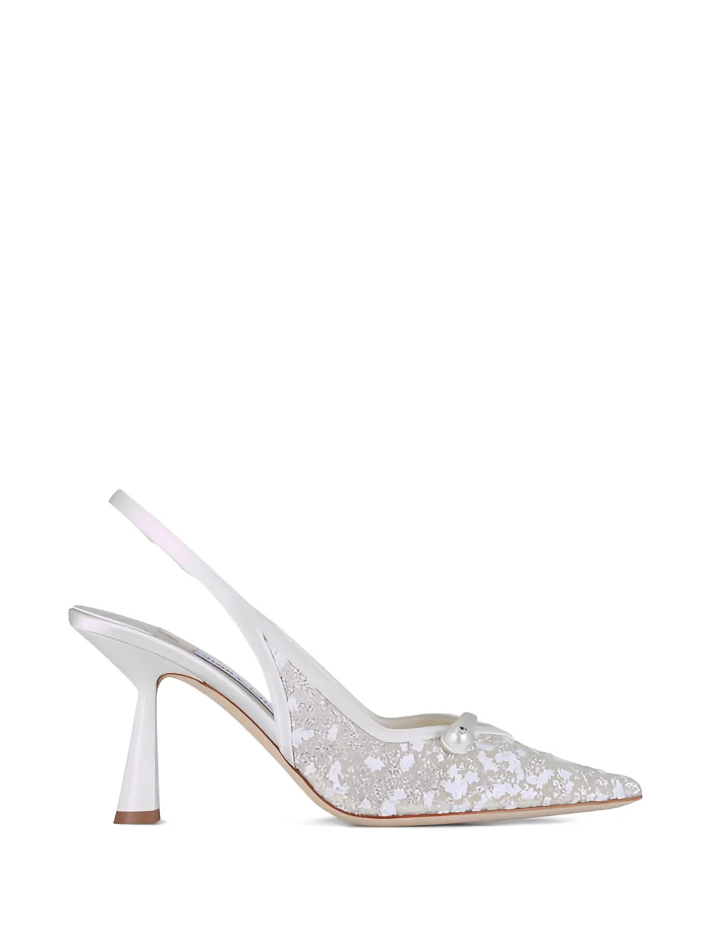 Jimmy Choo Amita slingback pumps met imitatieparel Wit