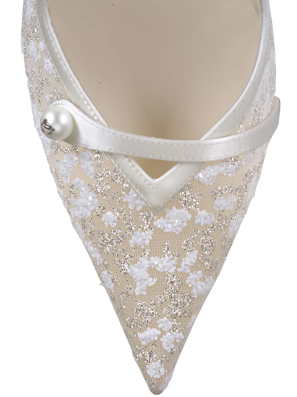 Jimmy Choo Amita slingback pumps met imitatieparel Wit