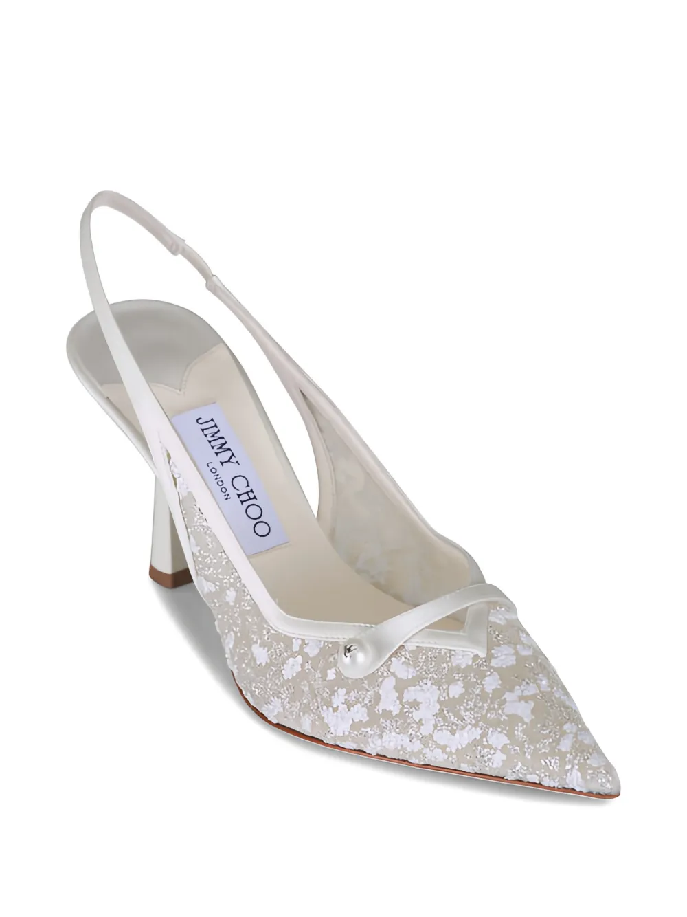 Jimmy Choo Amita slingback pumps met imitatieparel Wit