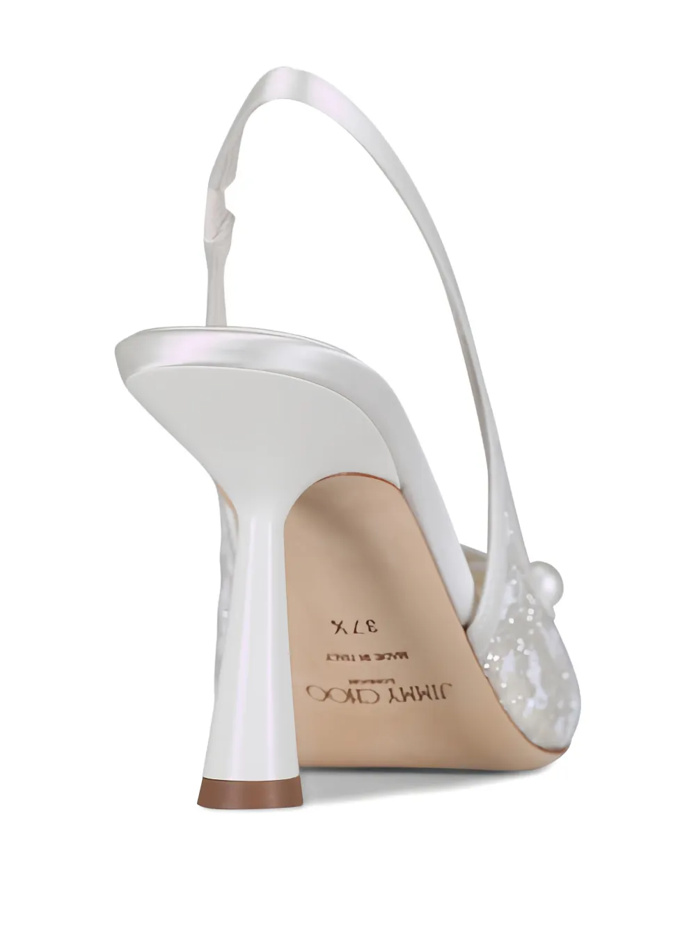 Jimmy Choo Amita slingback pumps met imitatieparel Wit