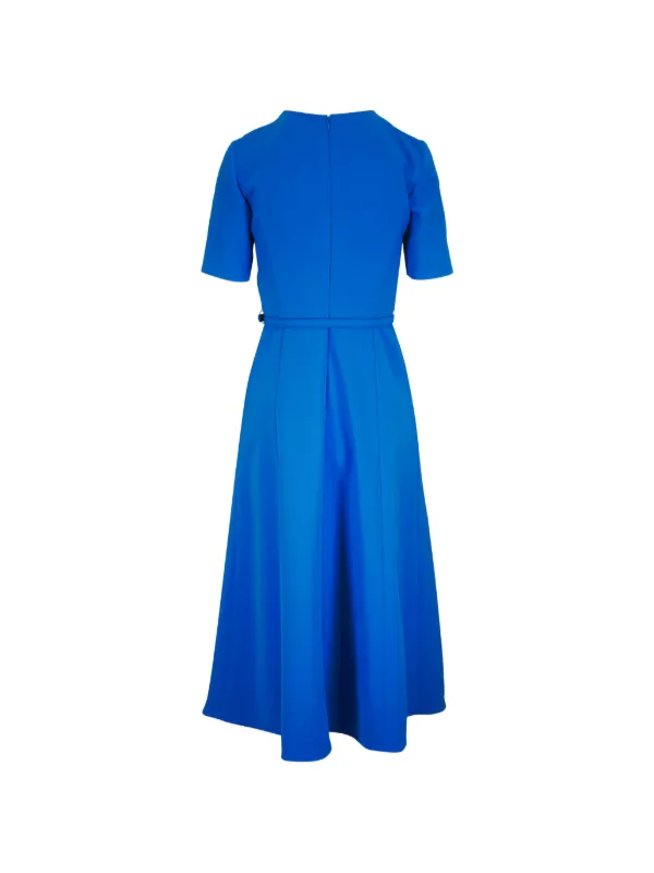 Carolina Herrera Belted Draped Dress | Blue