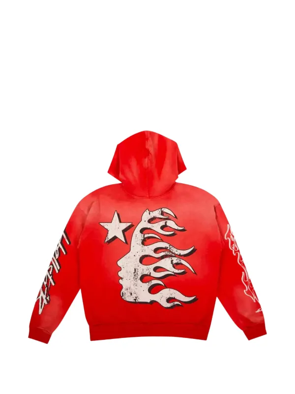 HELLSTAR Records Graphic Hoodie Sweater | Red | FARFETCH
