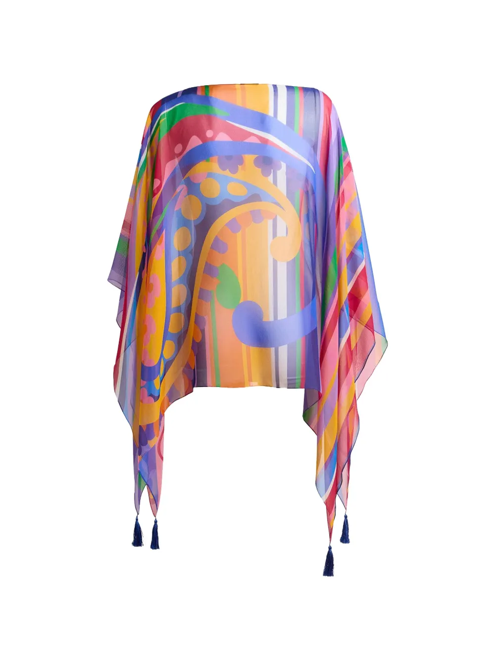  Etro Printed Poncho Blouse - Orange 